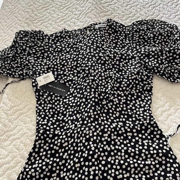 Reformation Black and White Polka Dot Midi Dress - Picture 4 of 5